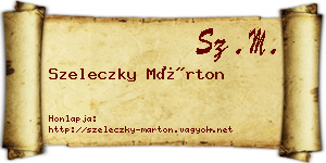 Szeleczky Márton névjegykártya