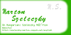 marton szeleczky business card